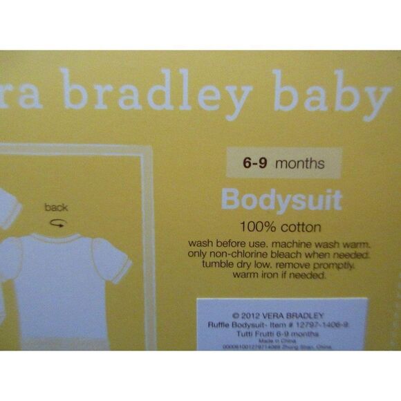 Vera Bradley Baby Tutti Frutti Ruffled Bottom Bodysuit Boxed Sz 3-6 Months NEW - Picture 6 of 7